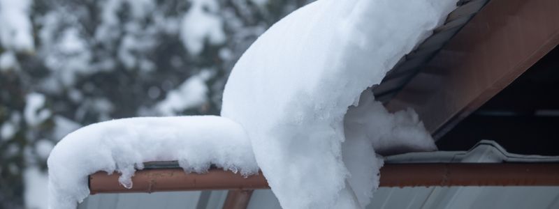 Ice dam damage on Connecticut home eave